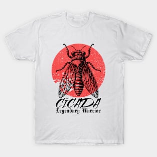 Cicada locust invasion swarm, red sun vintage distressed design T-Shirt